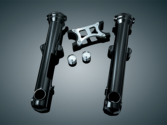 GLOSS BLACK & CHROME FORK SKINS FOR XL 7227