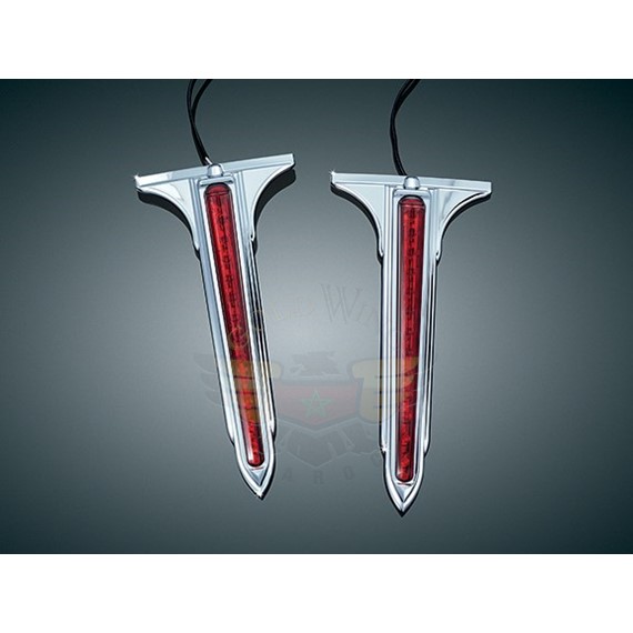 L.E.D. REAR SADDLEBAG ACCENTS, CHR/RED 7262